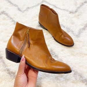 J Crew Ankle Boots Chelsea Brown Side Zipper size 9